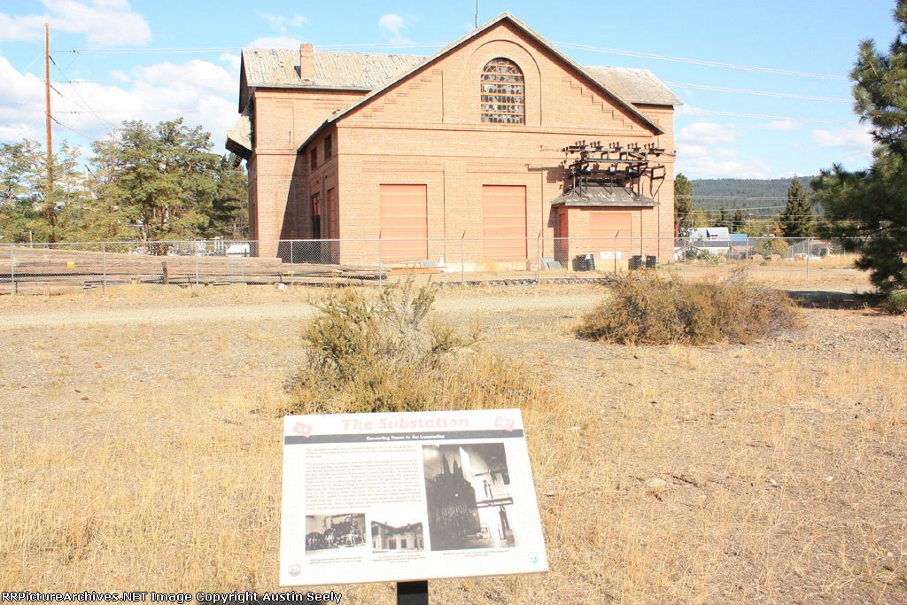 Substation and historical marker
