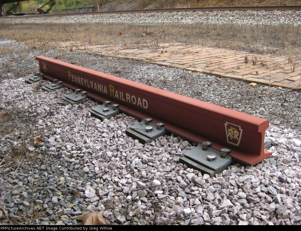 Piece of Rail Dedicated to the PRR at the Tyrone Station