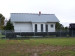 Unidentified Black Flat Car on Display at the County Museum