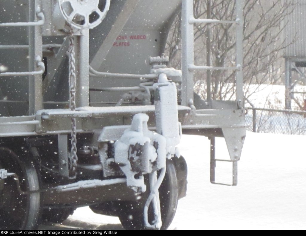 A snow covered Buffalo and Pittsburgh EOT Device