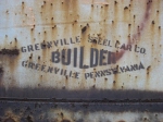 Builder's stencil for Greenville Steel on one of BPRR's former Rock Island coal hoppers