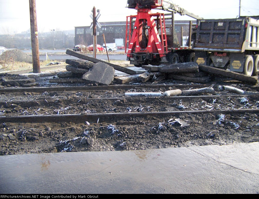 Railroad crossing replacement day 1