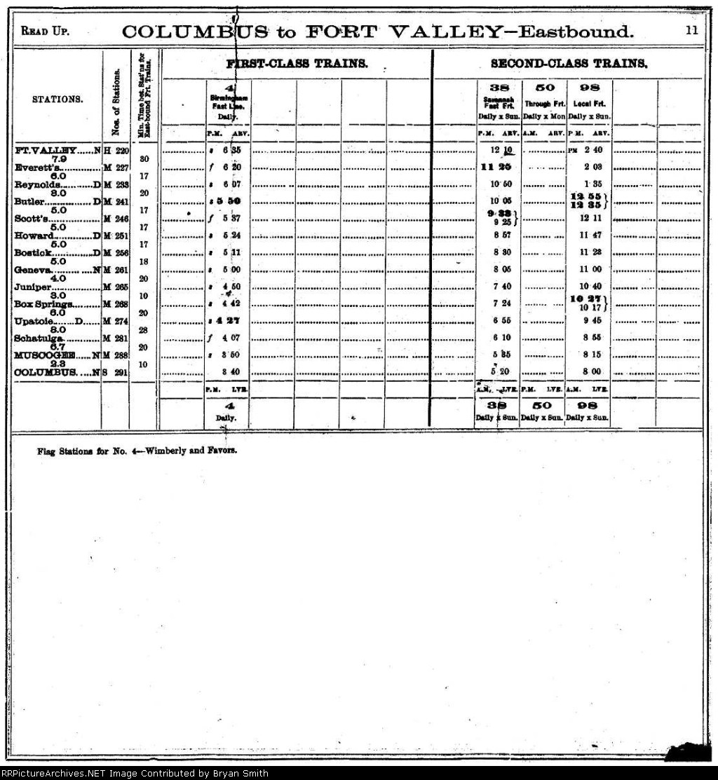 Page 11-Columbus to Ft Valley eastbound trains
