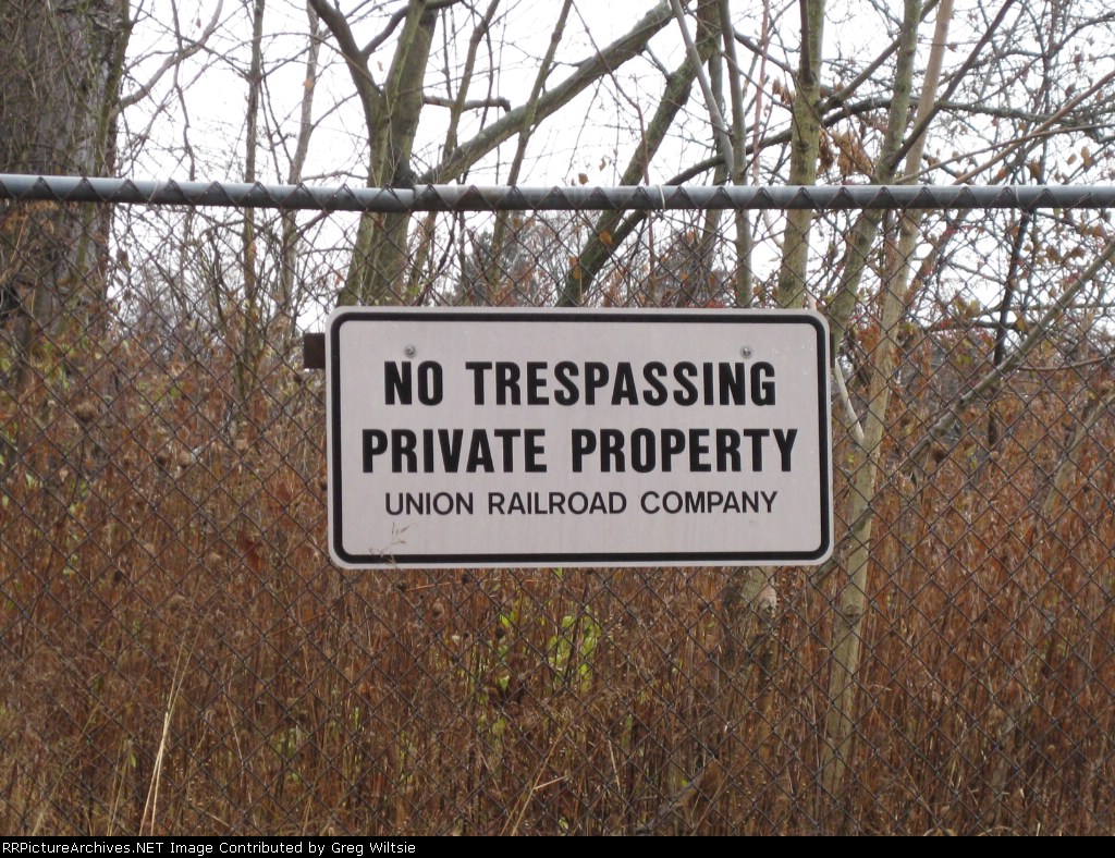 Union Railroad No Trespassing Sign