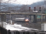 Morning Pennsylvanian passes#ALTO Tower and approaches the signal bridge