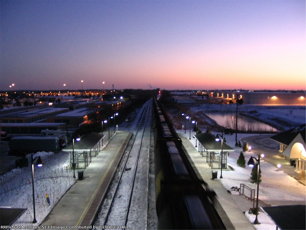 SUNSET AT THE NEW STURDAVENT DEPOT.