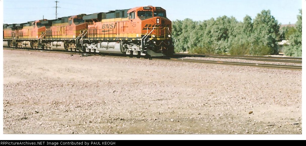 BNSF 7459 rolls east with a Z-train towards Needles, Ca.