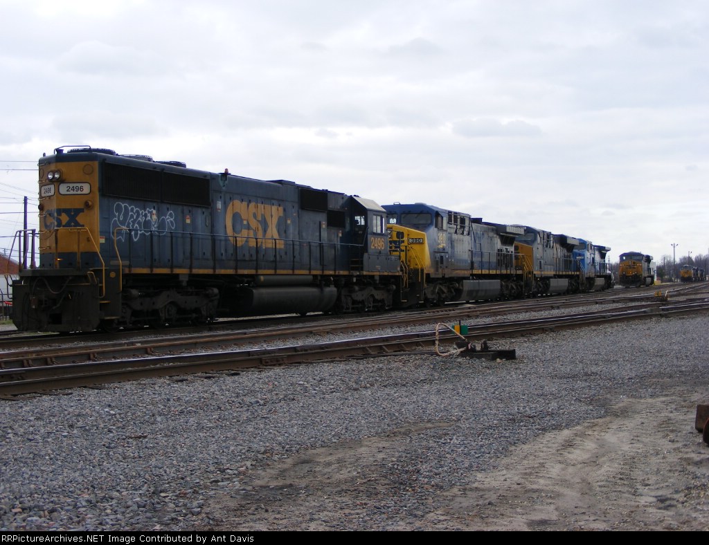 Locomotives sitting on the Engine Track in the Yard  
