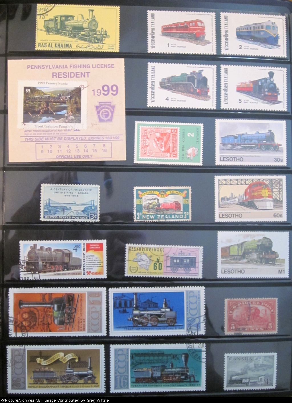 Railroad Postage Stamp Collection