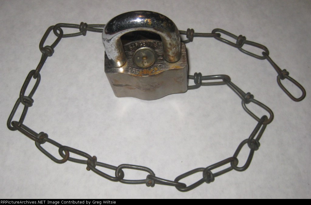 A Conrail-marked switch lock