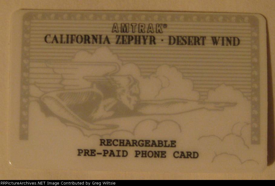 Amtrak California Zephyr/Desert Wind Pre-Paid Phone Card