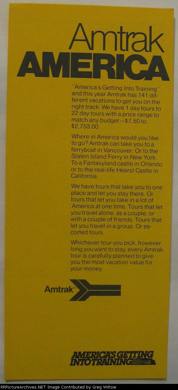 Amtrak America Information Pamphlet