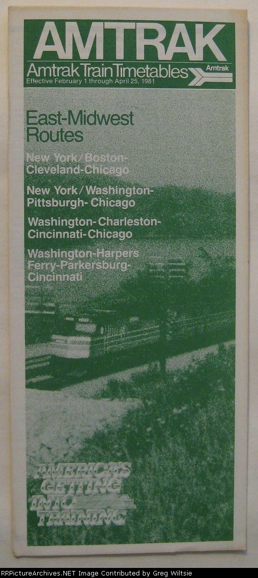 Amtrak East-Midwest Timetable