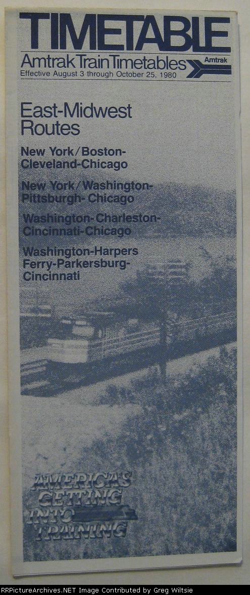 Amtrak East-Midwest Timetable
