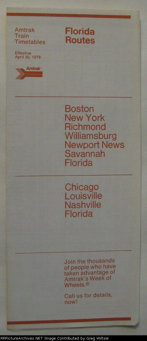 Amtrak Florida Timetable