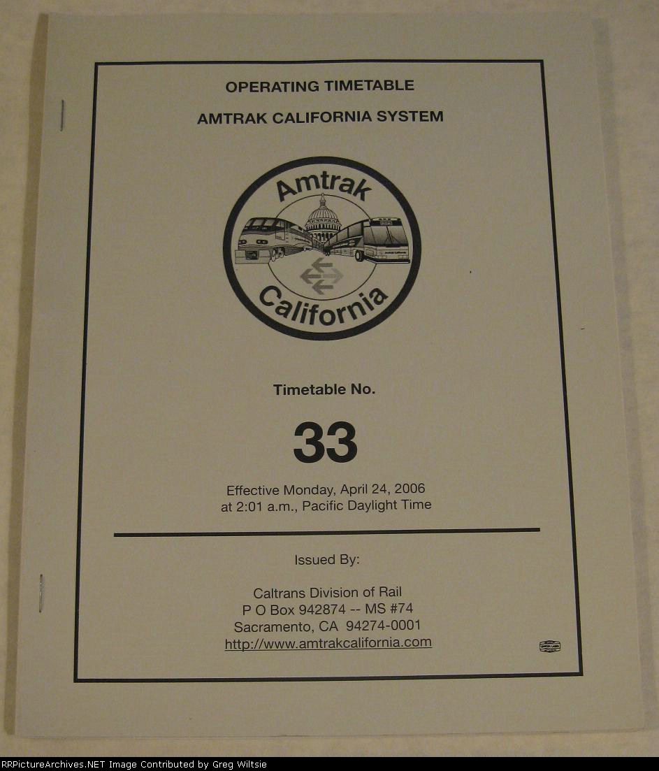 Amtrak California Timetable