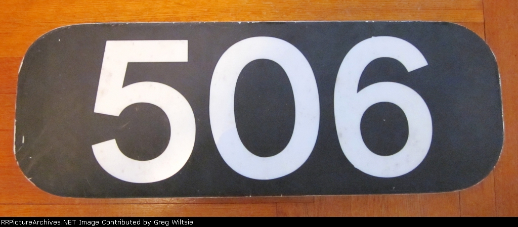 Numberboard from Lycoming Valley GP35 #506