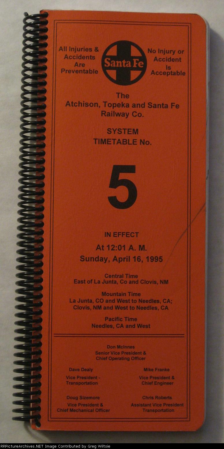 Santa Fe Timetable 5