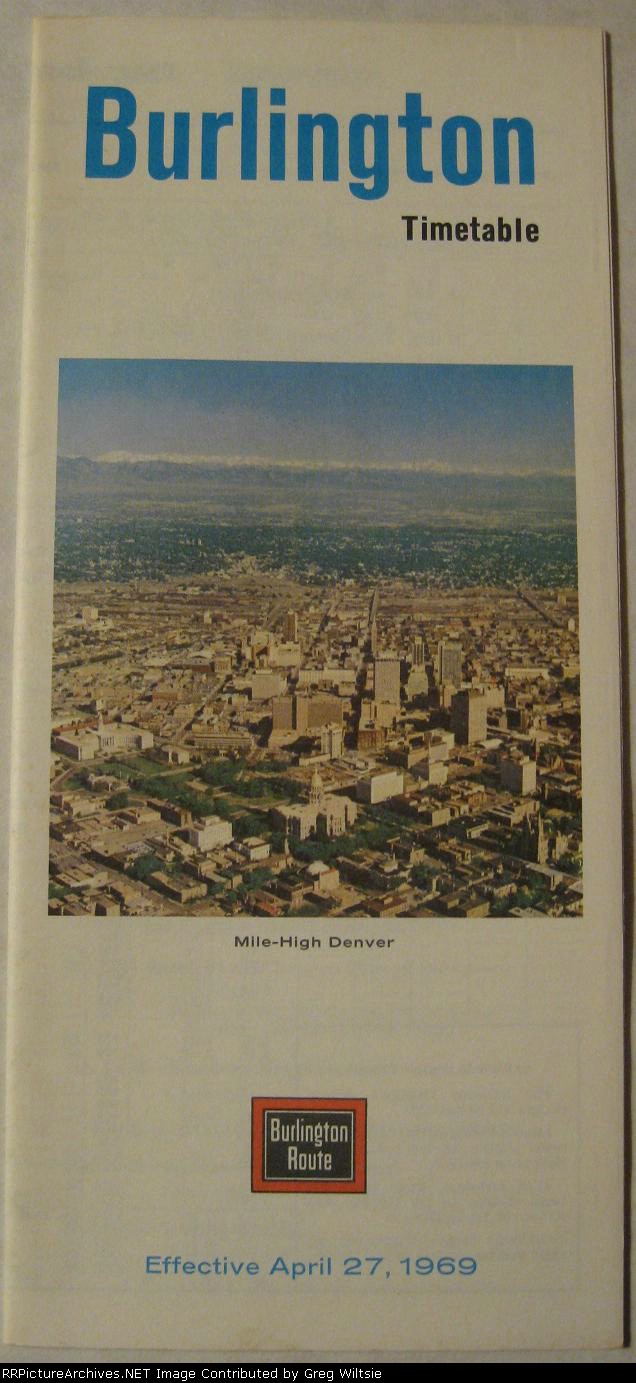 Burlington Route Timetable