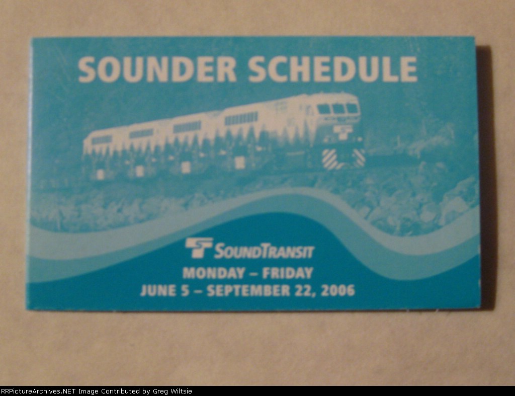 A pocket Sounder timetable