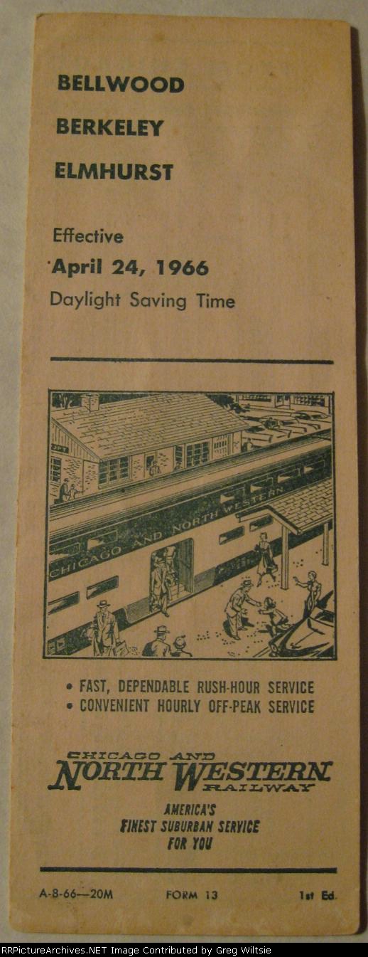 Chicago and Northwestern Timetable