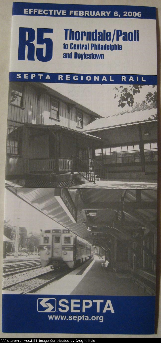 SEPTA R5-Thorndale/Paoli Timetable