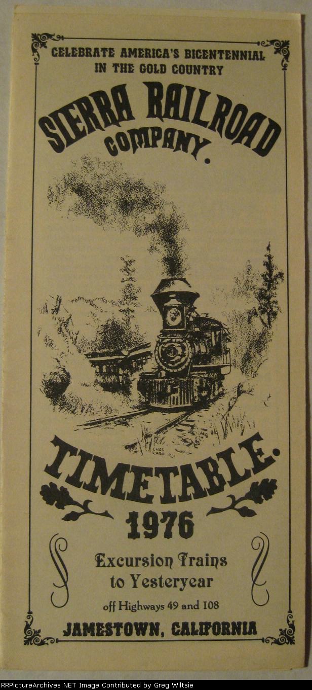 Sierra Railroad Timetable