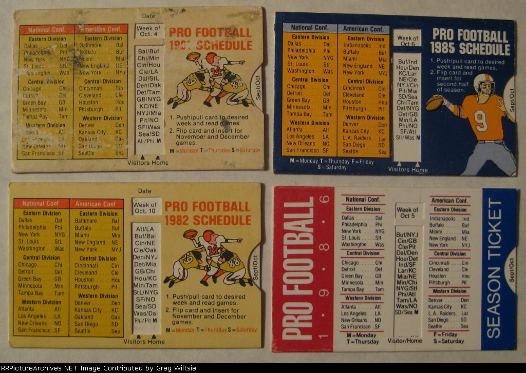 Conrail Pocket NFL Schedules