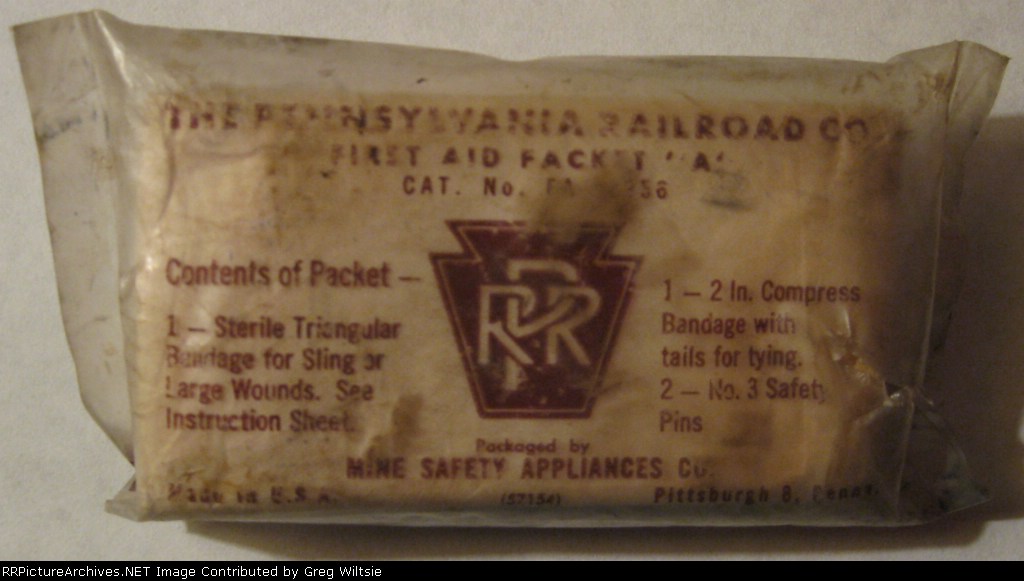 Old Pennsylvania Railroad Personal First Aid Packet