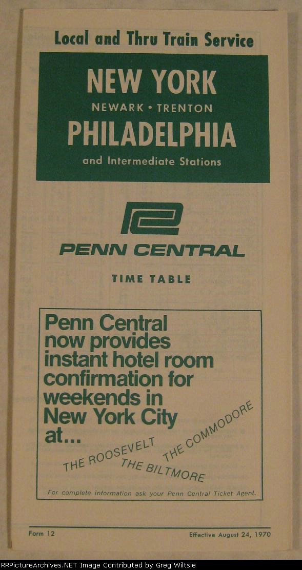 Penn Central Timetable