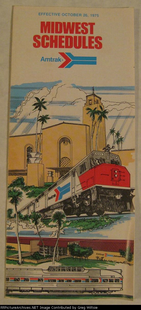 Amtrak Midwest Timetable