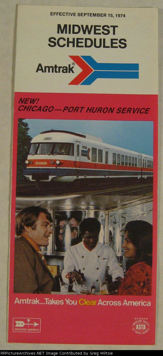 Amtrak Midwest Timetable