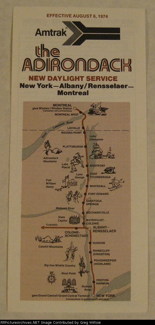 Amtrak Adirondack Timetable