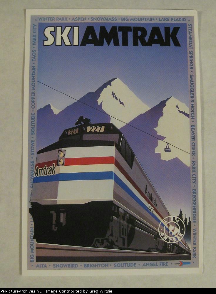 Ski Amtrak Mini Poster