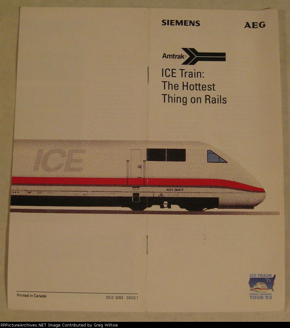 Amtrak/Siemens ICE Train Pamphlet