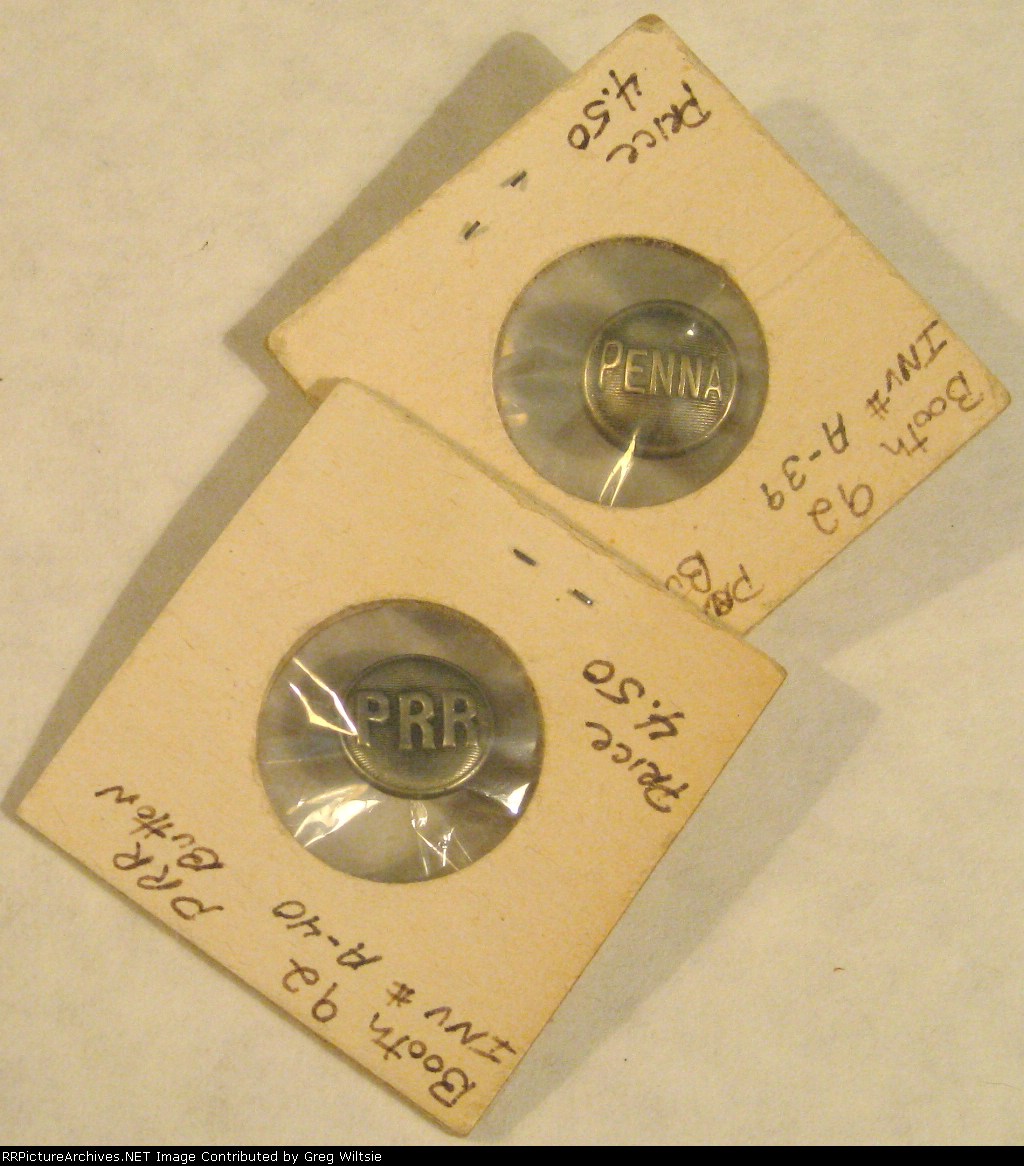 Pennsylvania Railroad Uniform Buttons