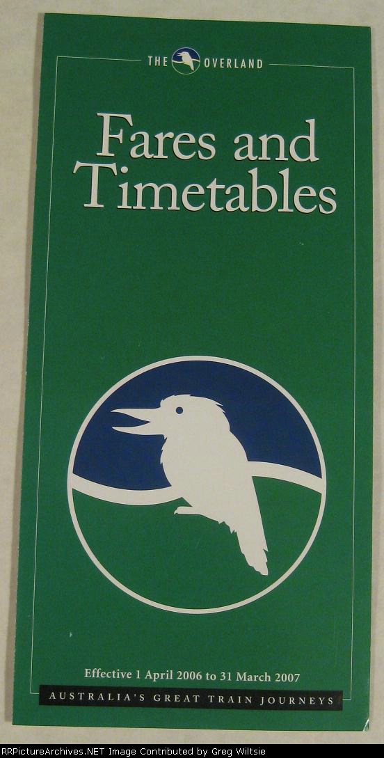 The Overland Timetable