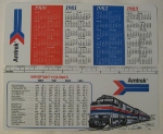 Amtrak 1980 to 1983 calendar and ruler