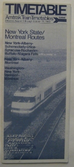 Amtrak New York State/Montreal Timetable