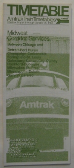 Amtrak Midwest Corridor Timetable