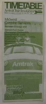 Amtrak Midwest Timetable
