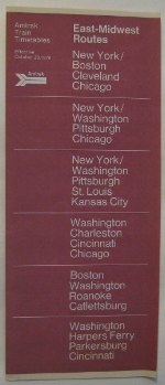 Amtrak East-Midwest Timetable