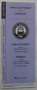 Amtrak Ethan Allen Express and Vermonter Timetable