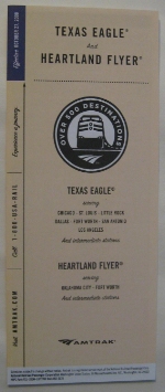 Amtrak Texas Eagle and Heartland Flyer Timetable