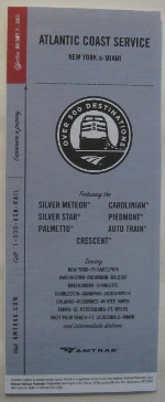 Amtrak Atlantic Coast Service Timetable