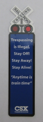 A CSX Operation Lifesaver Bookmark