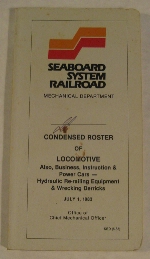 Seaboard System Locomotive Roster Book