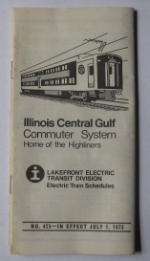 Illinois Central Gulf Commuter System Train Schedule