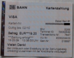 A VISA receipt for a DB ticket-machine ticket pruchase