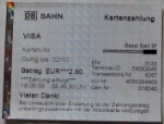 DB VISA ticket for ticket-machine purchase